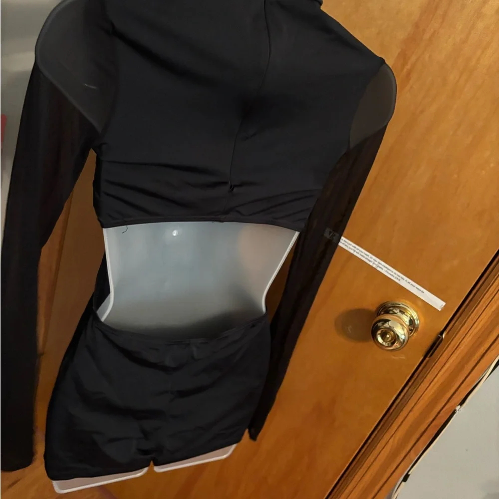 Balera Black Long Sleeve Dance Unitard - Picture 3 of 4